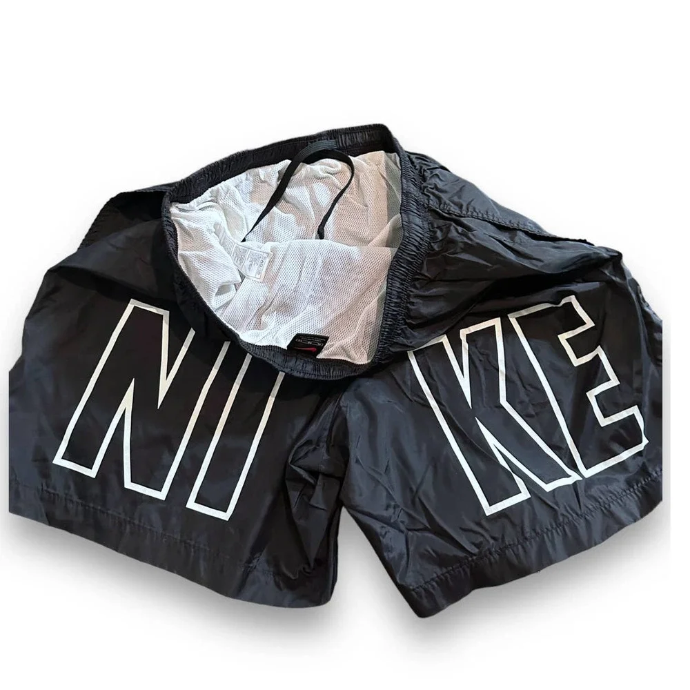 Vintage 1990s Big Logo Nike Workout Shorts:‎ Size XL
